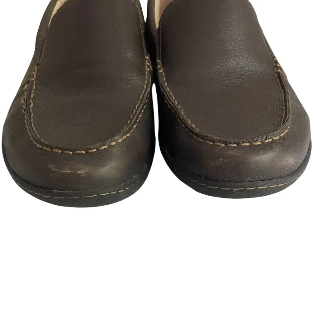 Born Brompton Mens 13 Mahogany Brown Leather Slip On Loafers Comfort